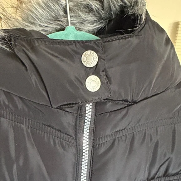 Calvin Klein Kids Black Puffer Coat with Fur Hood - Picture 8 of 16